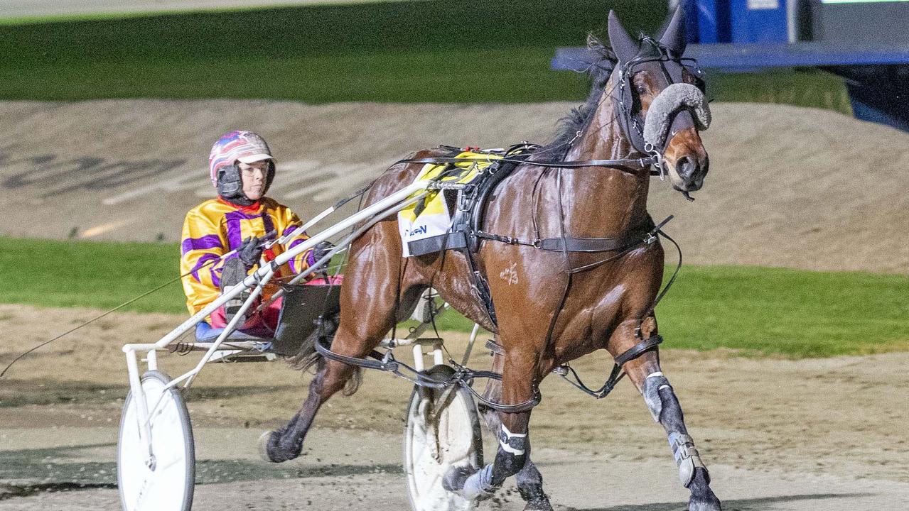 Race 9: Tabcorp Park, Saturday 14-5-2022  APG Vic Gold Bullion (3yo Colts & Geldings) Final (Group 1)  Winner: Catch A Wave (5)  Trainer: Andy Gath; Driver: Kate Gath  Race Distance: 1,720 metres, Mile Rate: 1.53.4  photography: Stuart McCormick