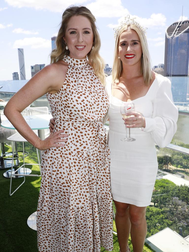 Amy Myers and Amber Grosskreutz at Melbourne Cup event at The Terrace, Emporium Hotel, South Bank on Tuesday, November 3, 2020. <br eom-tag-name="br"/>Socials: Damien Anthony Rossi. Photo: Claudia Baxter Photography