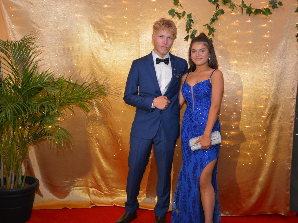 Holly Mattar, with partner, at the Toowoomba State High School Formal, November 13, 2024.