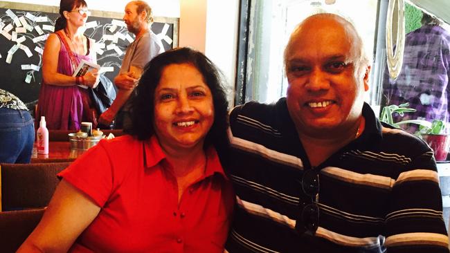 Ranjith Peiris, 57, and his wife Ann. Ranjith died from storm asthma.