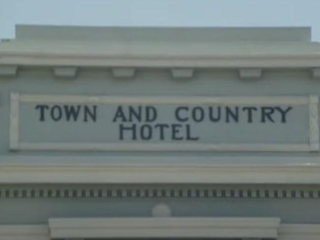 The Town and County Hotel as it appeared in Slim Dusty's 1980 music video. Picture: YouTube