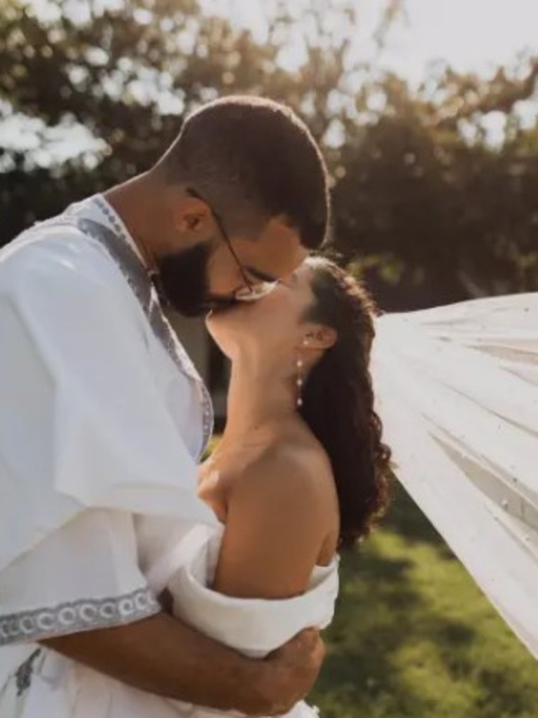 The happy couple tied the knot in June 2023 while suffering from some first kiss jitters. Picture: Daylilies Photography/SWNS