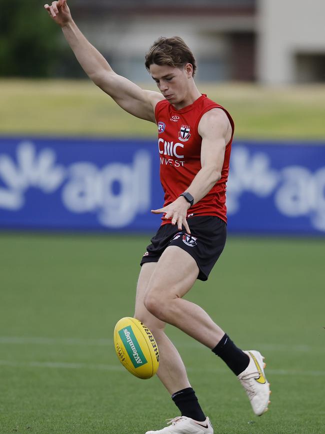 Young gun Mattaes Phillipou faded late during the season for St Kilda, but is set to bounce back fitter than ever for season 2024. Picture: Michael Klein