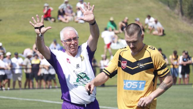 Action from the 2024 Sunshine Coast C-grade rugby league grand final. Picture: Patrick Gillett.