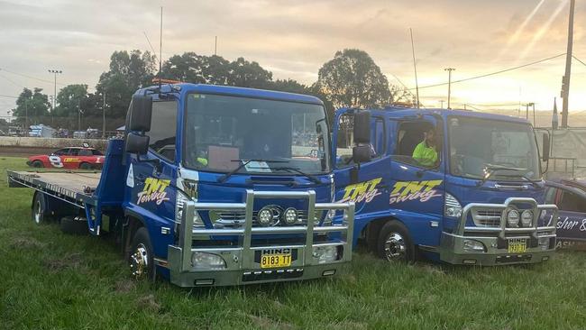 TNT Towing trucks have been busy this morning pulling people from a large pothole at Glenugie on the Pacific Highway