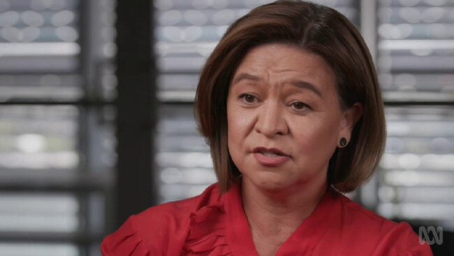 During an interview with Four Corners this week, former ABC managing director Michelle Guthrie claimed former chairman Justin Milne touched her inappropriately while working together. Picture: ABC