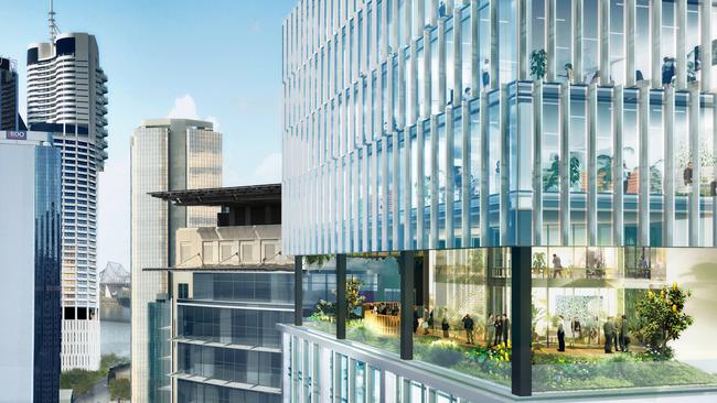 Artist's impression of Ashe Morgan and DMANN Corporation's Midtown Centre office tower in Brisbane CBND.