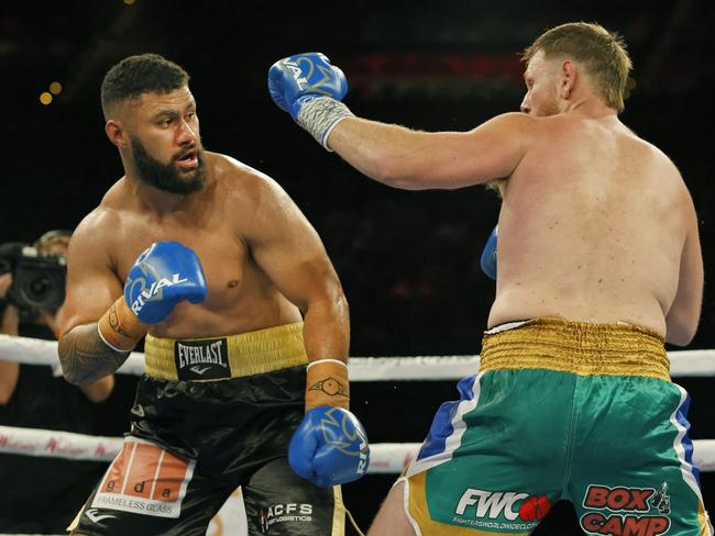 Daniel Suluka- Fifita (L) must become South Sydney’s enforcer. Picture: Mark Evans/Getty