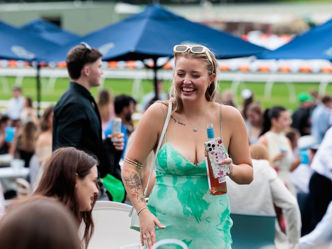 Racegoer all smiles