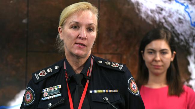 QFES Commissioner Katarina Carroll at the State Disaster Management Centre. Picture: AAP/John Gass