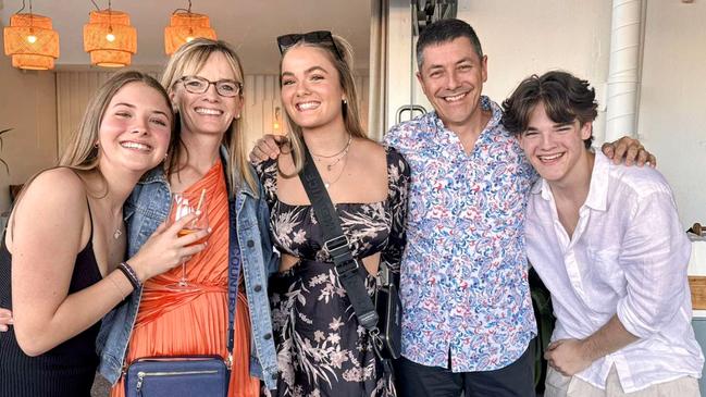 Happy family: From left, Kate, 21, wife Josie, Hannah, 19, Archbishop Greaves and Thomas, 17.