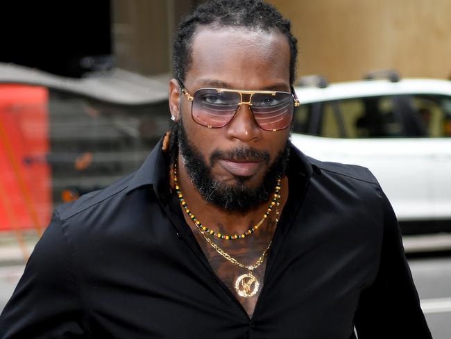 Chris Gayle denies exposing himself to Leanne Russell. Picture: AAP Image/David Moir