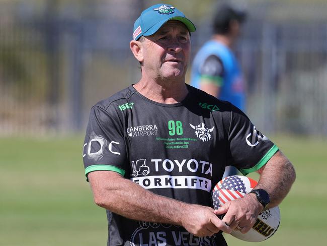 Ricky Stuart prepares the Raiders for their Las Vegas season opener. Picture: Ethan Miller/Getty Images