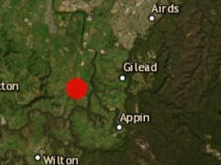 A 3.1 magnitude earthquake has been recorded in Appin, just south of Campbelltown on June 18, 2023. Picture: Geoscience Australia