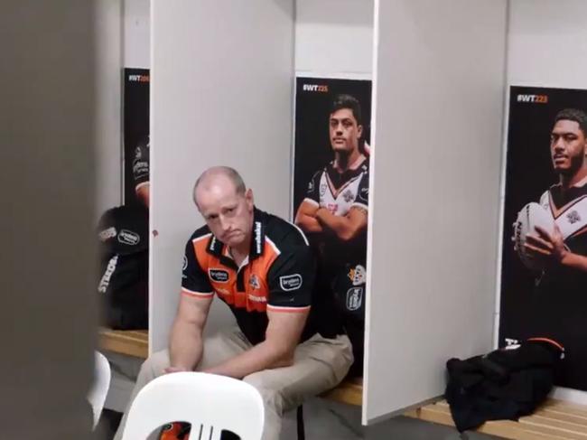 Wests Tigers coach Michael Maguire in Fox League's Wild Wests documentary. Picture: Supplied