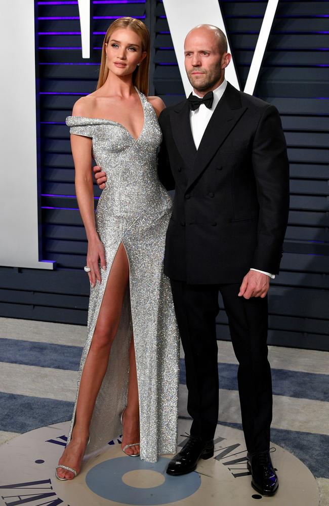 Statham and his wide, supermodel Rosie Huntington-Whiteley, in 2019. Picture: Dia Dipasupil/Getty Images