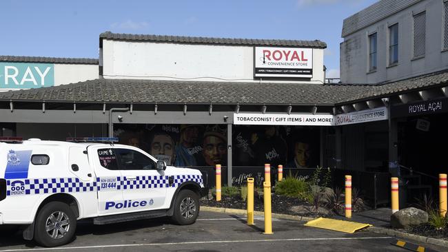 The Royal Convenience Store at Craigieburn Central was set alight in an overnight arson attack. Picture: Andrew Henshaw