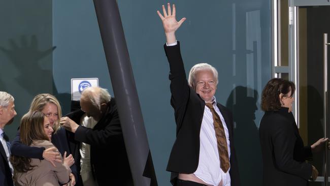 Jennifer Robinson hugs Stella Assange as Julian Assange arrives back on Australian soil. Picture: NewsWire / Martin Ollman