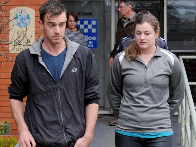 Ella and Mitchell Tromp fear for their missing father. Picture: Andrew Henshaw