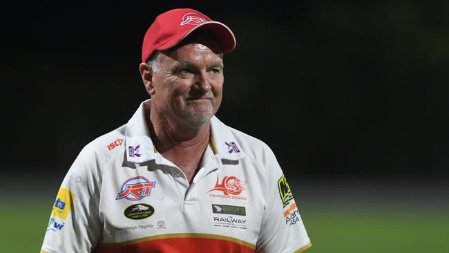 Mark Wallin has called time on his incredibly successful coaching career with the Yeppoon Swans after they etched their names in Aussie rules history. Photo: Jann Houley