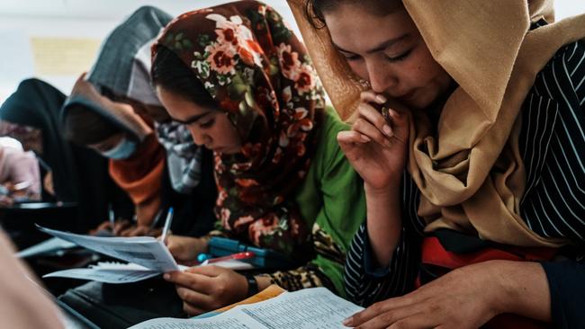 In the fall of last year, authorities allowed Afghan girls to enrol in primary schools and universities and promised to resume secondary education at the start of the new school year March 23. But that day, as high school girls streamed into classrooms, officials reversed course and postponed classes indefinitely. Picture: Marcus Yam/Los Angeles Times