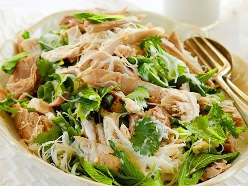 Turkey and rice noodle salad.