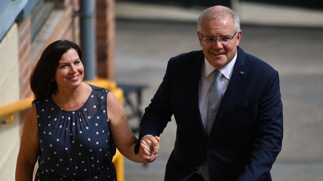 Jenny and Scott Morrison in Brisbane earlier this week. Picture: AAP