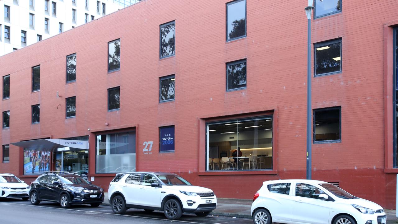 The Commonwealth Games HQ at number 27 Brougham St was still occupied on Tuesday afternoon despite the Premier’s bombshell. Picture: Alan Barber