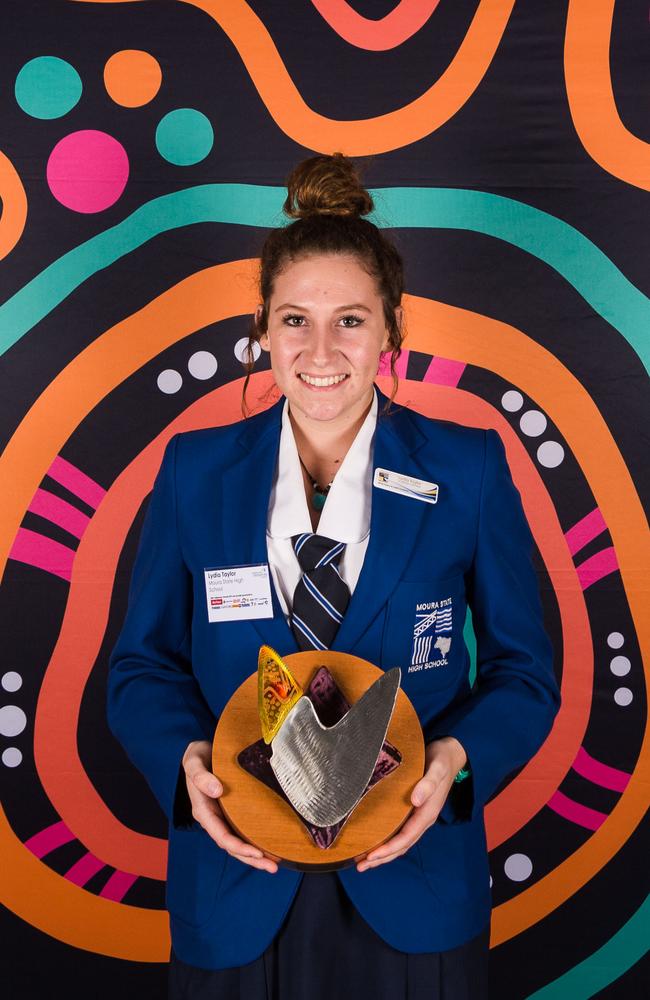 Lydia Taylor from Moura State High School triumphed in the Queensland Minerals and Energy Academy (QMEA) student award. Picture: Supplied