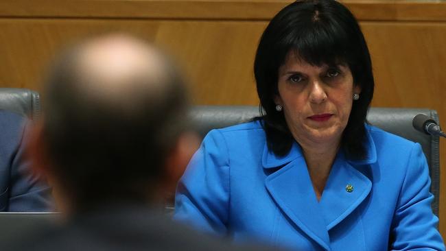 MP Julia Banks quizzes Mr Elliott during the hearing. Picture Kym Smith