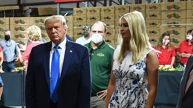 Ivanka and Donald Trump tour Flavor First Growers and Packers in Mills River, North Carolina on the first day of the convention. Picture: AFP.