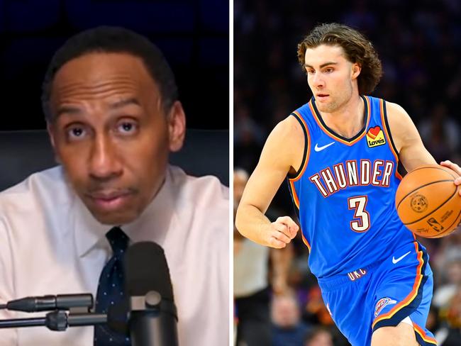 Stephen A. Smith has unloaded on the rumour mill surrounding Josh Giddey. Photo: Getty Images and YouTube
