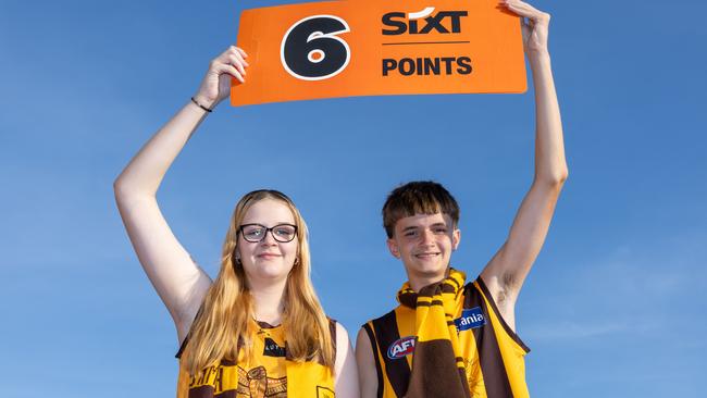 Grace Clifton and James Clifton at the Gold Coast Suns v Hawthorn AFL match at TIO Stadium. Picture: Pema Tamang Pakhrin