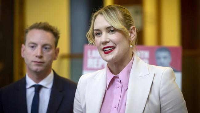 Liberal health spokeswoman Ashton Hurn and State Opposition Leader David Speirs at the Old Parliament House Foyer. Picture: NCA NewsWire / Emma Brasier