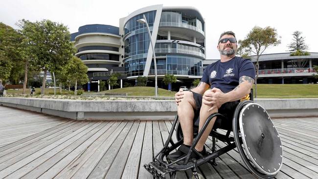 FIGHTING BACK: New Terranora local Peter Rudlan will compete in the wheelchair rugby at the 2018 Invictus Games. Picture: Scott Powick