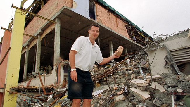 Demolition of Sundale began in 2003. Former basketballer Greg Fox was pictured at the site. picture: Geoff McLachlan