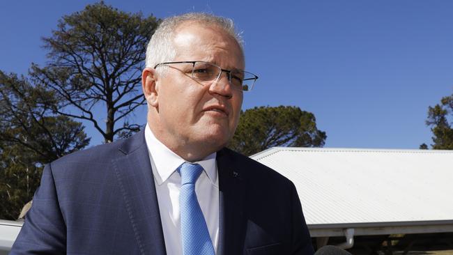 Scott Morrison in Cooma, NSW, on Friday. Picture: Sean Davey.