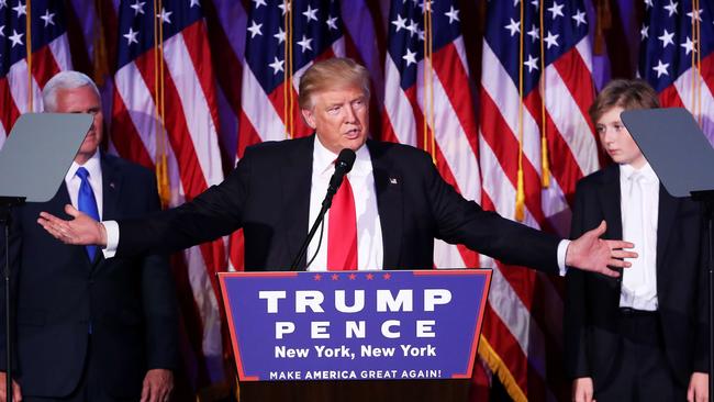 Donald Trump has given his victorious speech. Picture: Mark Wilson/Getty Images/AFP