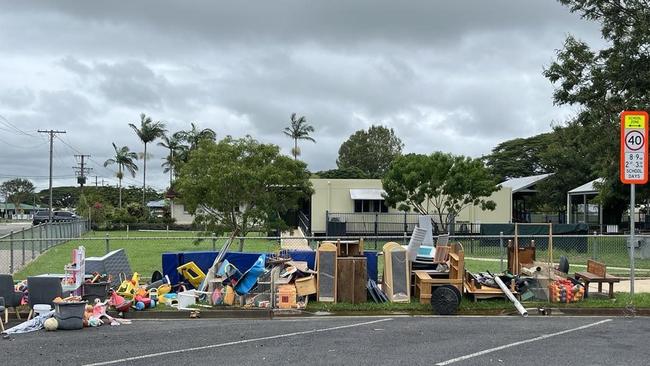 Flood damaged contents from Mary MacKillop Early Learning Centre, Ingham. Picture: Cameron Bates