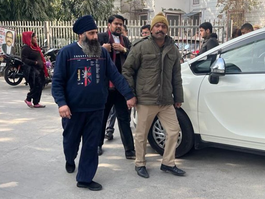 Rajwinder Singh arriving at court in India. Picture: Tawqeer Hussain