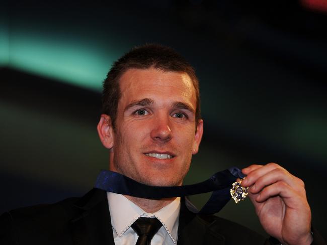 2011: Collingwood’s Dane Swan with his Brownlow Medal. Picture: NewsCorp <a href="http://www.heraldsun.com.au/entertainment/brownlow-red-carpet" target="_blank">MORE BROWNLOW COVERAGE</a>