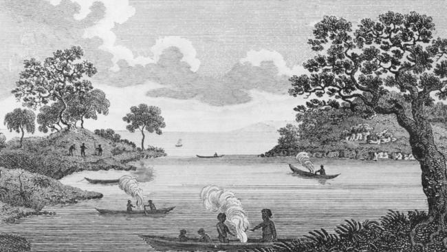 Aborigines in Port Jackson. Courtesy Manly Art Gallery and Museum ccccc