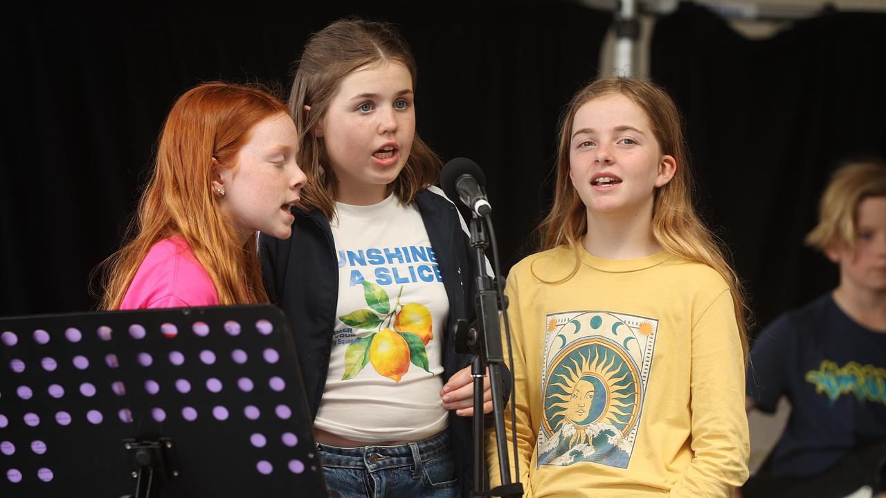 Surfside Primary School students performed in the school music section of the Geelong Show. Picture: Alison Wynd