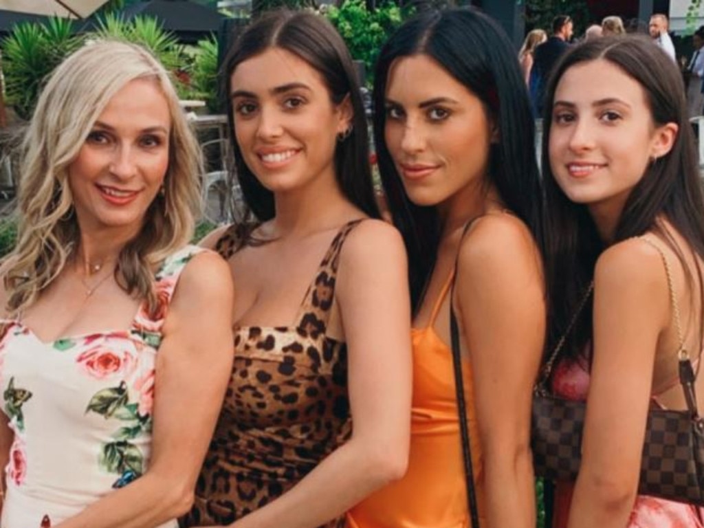 Bianca Censori (pictured second from left) with family members Alexandra Censori, Alyssia and Angelina at a family wedding in early 2020. Picture: Instagram