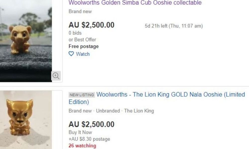 Woolworths Lion King Ooshies collectables appear on eBay ...