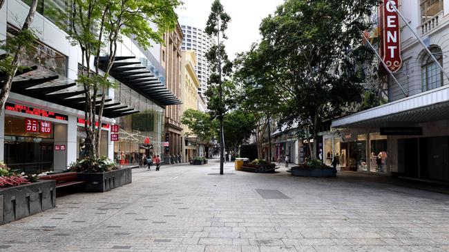 Spot the shoppers in Queen St Mall. Picture: David Clark