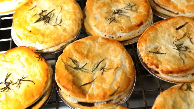 The famous lamb and rosemary pies from Fosters Bakery at Mermaid Beach. Picture: Mike Batterham