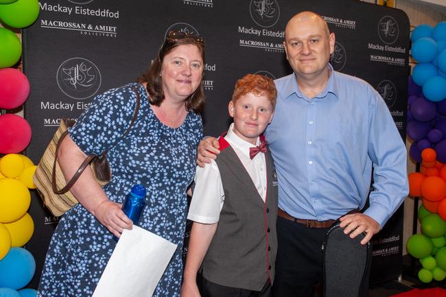 Ruth Barrie, Buster Barrie-Molloy and Dan Molloy at Mackay Eisteddfod 2022Picture: Michaela Harlow