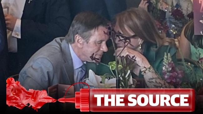 Collingwood president Jeff Browne and billionaire businesswoman Naomi Milgrom at a Grand Final event