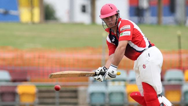 Grant Phillips bating in the Barron River v Mulgrave cricket match.